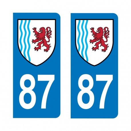 Autocollant IMMATRICULATION -Nouvelle-Aquitaine-86-Vienne 