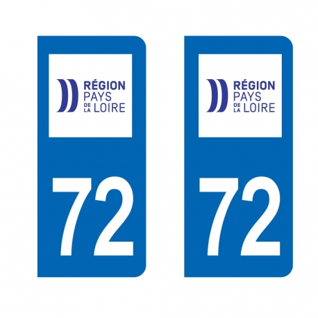 PLAQUE IMMATRICULATION -Pays de la Loire - 72 Sarthe 