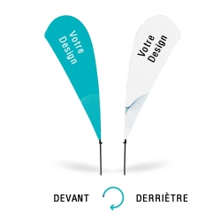 Oriflamme double face goute Base:sans base