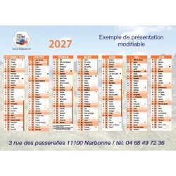 Calendrier souple A4 