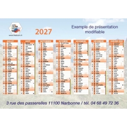 Calendrier souple A4 